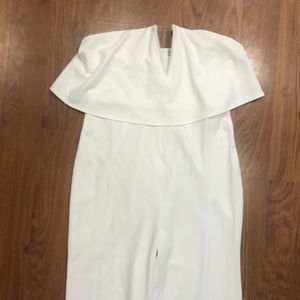 Strapless white jumpsuit